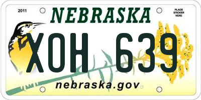 NE license plate XOH639