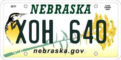 NE license plate XOH640