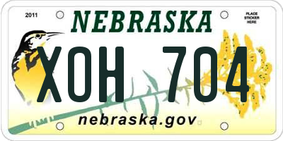NE license plate XOH704