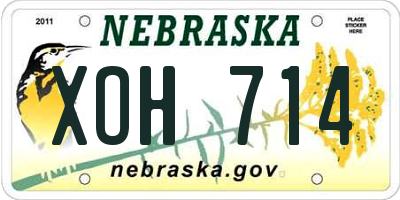 NE license plate XOH714