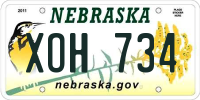 NE license plate XOH734