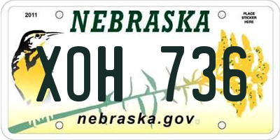 NE license plate XOH736