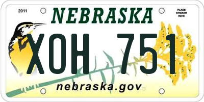 NE license plate XOH751
