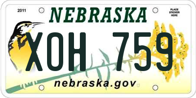NE license plate XOH759