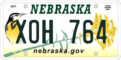 NE license plate XOH764