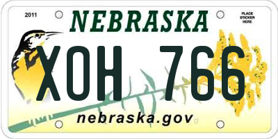 NE license plate XOH766