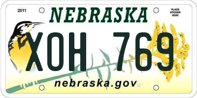 NE license plate XOH769