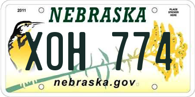 NE license plate XOH774