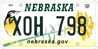 NE license plate XOH798