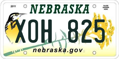 NE license plate XOH825