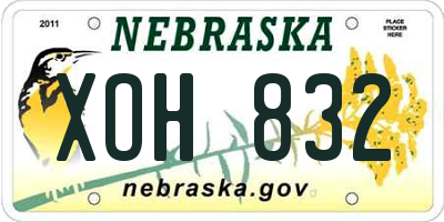 NE license plate XOH832