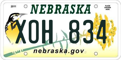 NE license plate XOH834
