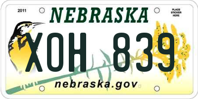NE license plate XOH839