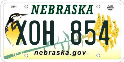 NE license plate XOH854