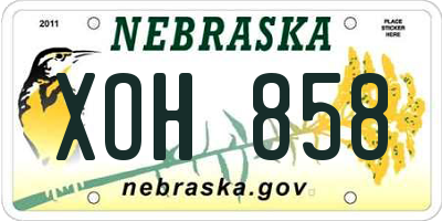 NE license plate XOH858