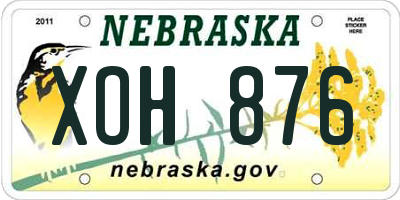 NE license plate XOH876