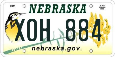 NE license plate XOH884