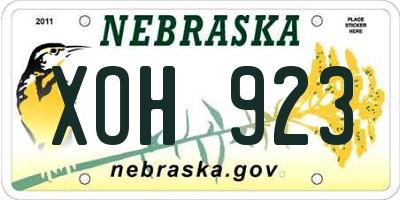 NE license plate XOH923