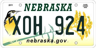 NE license plate XOH924
