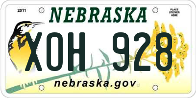NE license plate XOH928