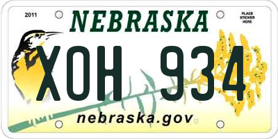 NE license plate XOH934