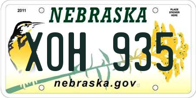 NE license plate XOH935