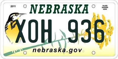 NE license plate XOH936