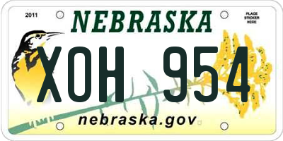 NE license plate XOH954