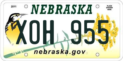 NE license plate XOH955