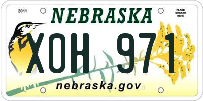 NE license plate XOH971