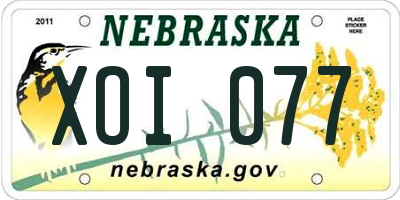 NE license plate XOI077