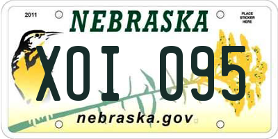 NE license plate XOI095