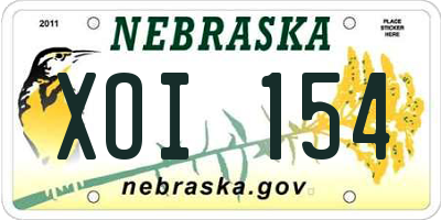 NE license plate XOI154
