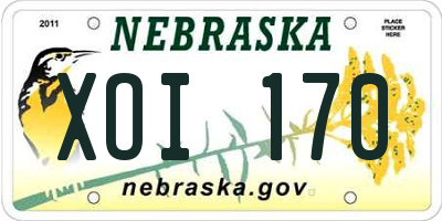 NE license plate XOI170