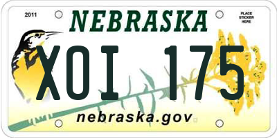 NE license plate XOI175