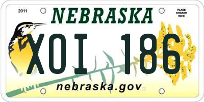 NE license plate XOI186