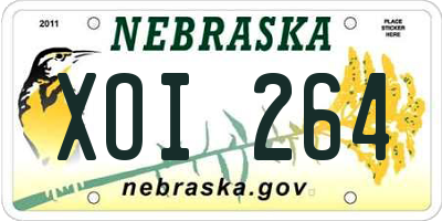 NE license plate XOI264