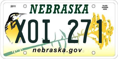 NE license plate XOI271