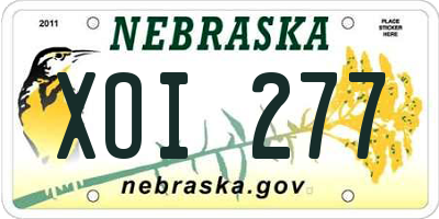 NE license plate XOI277