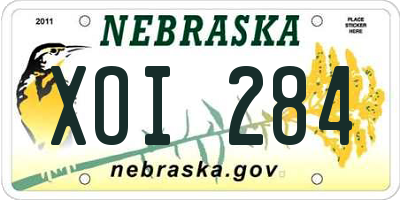 NE license plate XOI284