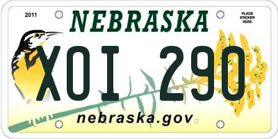 NE license plate XOI290