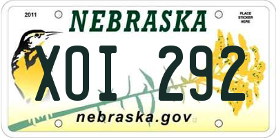 NE license plate XOI292