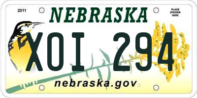NE license plate XOI294