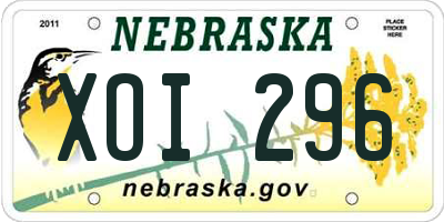 NE license plate XOI296