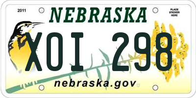 NE license plate XOI298