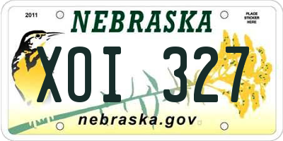 NE license plate XOI327
