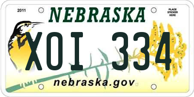 NE license plate XOI334