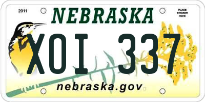 NE license plate XOI337