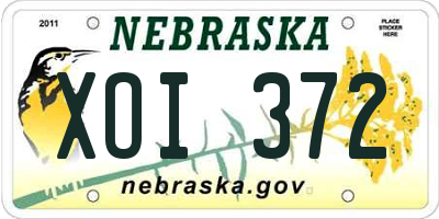 NE license plate XOI372