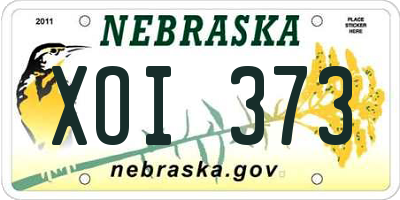 NE license plate XOI373